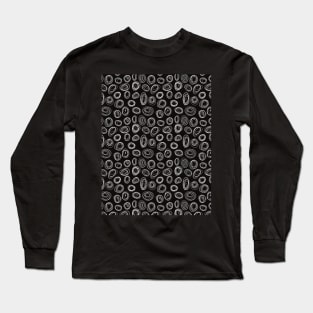 Funny swirly dots building up the abstract pattern in black and white with some effect color Long Sleeve T-Shirt